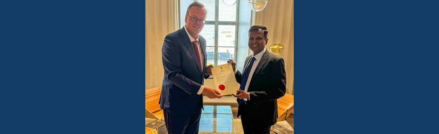 Shri Hemant H. Kotalwar, Ambassador- Designate presented the copy of credential to Mr. Mika Koskinen, Chief of Protocol, Ministry of Foreign Affair, Finland.