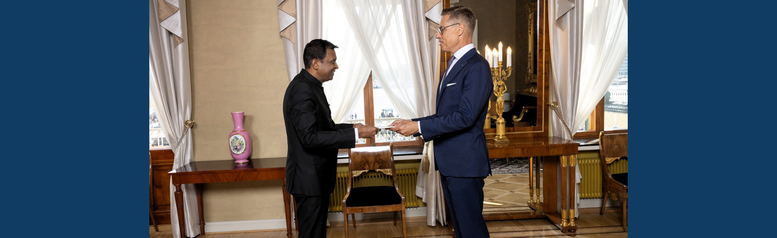 Ambassador Hemant H. Kotalwar presented his credentials to the President of the Republic of Finland Mr. Alexander Stubb.
